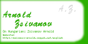 arnold zsivanov business card